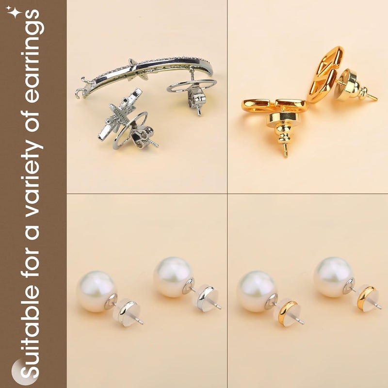 Goffing Earring Backs for Droopy Ears Heavy Earrings - Replacements Locking Ear Supports | 6 Pairs Secure Stud Clutches for Sensitive Skin(Droopy 2 - Image 4